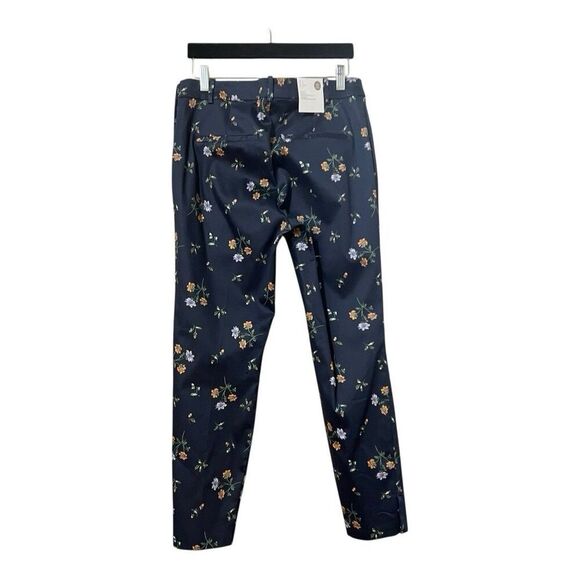 H&M Womens Size 12 Blue Floral Print Side Zip Slacks Pants New - Picture 3 of 4